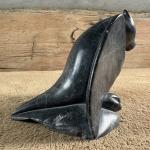 Handmade Inuit Soapstone Bat Sculpture – Signed Artisan