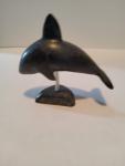 Signed Soapstone Whale Inuit Art Carving