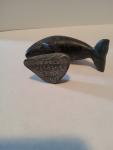 Signed Soapstone Whale Inuit Art Carving