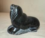 Isa Kasudluak Soapstone Walrus Inuit Sculpture