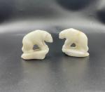 Charming Inuit Stone Polar Bear Pair