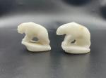 Charming Inuit Stone Polar Bear Pair