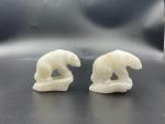 Charming Inuit Stone Polar Bear Pair