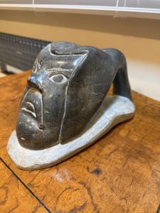 Signed Inuit Soapstone Seal Carving - Vintage