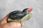 Inuit Soapstone Puffin Sculpture with Base