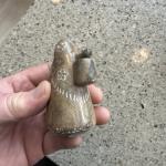 Vintage Inuit Soapstone Woman with Buckets