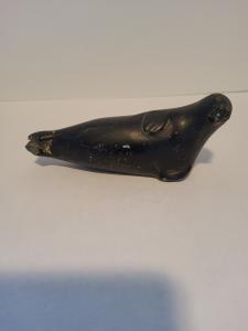 Signed Soapstone Seal Inuit Art Carving