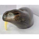 Soapstone Walrus Carving with Tusks - Inuit Art