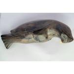 Soapstone Walrus Carving with Tusks - Inuit Art