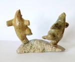 Original Soapstone Dancing Bear Inuit Carving