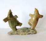 Original Soapstone Dancing Bear Inuit Carving