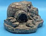 Hand Carved Inuit Igloo Soapstone Art 8"x4