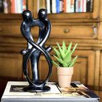 Soapstone Family Sculpture - 10-inch Black Carving