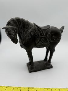 Black Stone Horse Sculpture - 9” Inuit Art