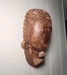 Stone Carved Alien Face Sculpture Wall Art