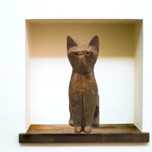 Stone Cat Figurine - Inuit Art Carving