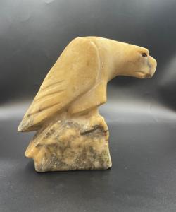 Heavy Stone Eagle Sculpture - Vintage Inuit Art