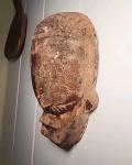 Stone Carved Alien Face Sculpture Wall Art