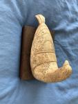 Vintage 1960s Stone Bird Sculpture on Wood Base