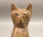 Stone Cat Figurine - Inuit Art Carving