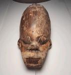 Stone Carved Alien Face Sculpture Wall Art