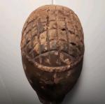 Stone Carved Alien Face Sculpture Wall Art