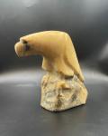 Heavy Stone Eagle Sculpture - Vintage Inuit Art