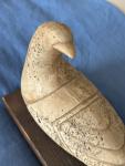 Vintage 1960s Stone Bird Sculpture on Wood Base