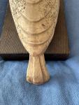 Vintage 1960s Stone Bird Sculpture on Wood Base