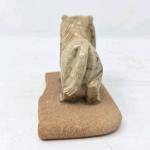 Hand Carved Lion Figurine with Sandstone Base