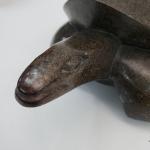 Signed Hand Carved Stone Tortoise Sculpture