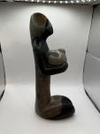Hand Carved Stone Woman with Basket Sculpture