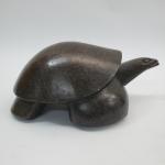 Signed Hand Carved Stone Tortoise Sculpture