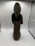 Hand Carved Stone Woman with Basket Sculpture