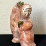 Inuit Stone Carving: Signed Feather Dancer Figurine