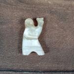 Inuit Fisherwoman Marble Carving with Fish