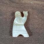 Inuit Fisherwoman Marble Carving with Fish