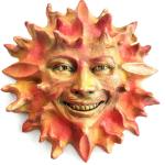 Colorful Sun Face Wall Art Sculpture by Claybraven