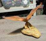 Handmade 7.75" Wood Butterfly Inuit Art Sculpture