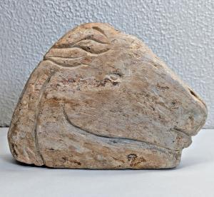 Native American Style Stone Horse Head Sculpture