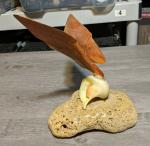 Handmade 7.75" Wood Butterfly Inuit Art Sculpture