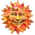 Colorful Sun Face Wall Art Sculpture by Claybraven