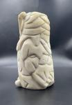 White Stone Polar Owl Sculpture – Rustic Inuit Art