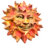 Colorful Sun Face Wall Art Sculpture by Claybraven