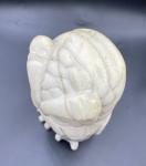 White Stone Polar Owl Sculpture – Rustic Inuit Art