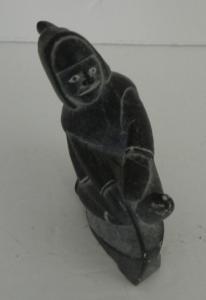 Signed Vintage Inuit Stone Carving of a Man