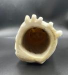 White Stone Polar Owl Sculpture – Rustic Inuit Art