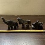 Miniature Hand Carved Stone Animal Sculptures Set