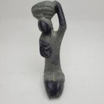 Hand-Carved Inuit Stone Sculpture - Kneeling Woman