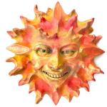 Colorful Sun Face Wall Art Sculpture by Claybraven